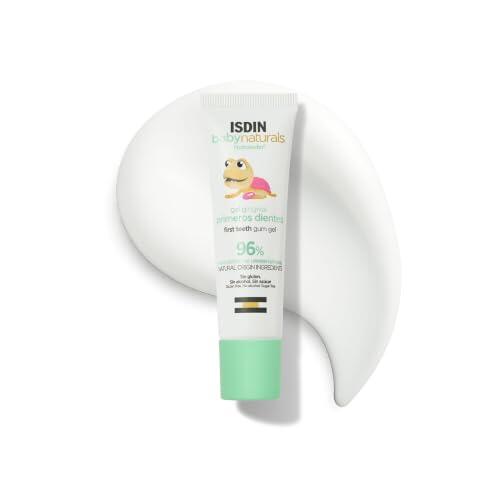 ISDIN Babynaturals Primeros Dientes, Gel Gingival Primeros Dientes con 96% de Ingredientes de Origen Natural, Gel Gingival para Proteger las Encías del Bebé 30 ml