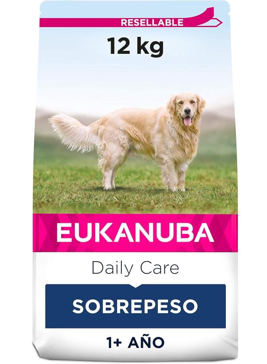 EUKANUBA Daily Care Alimento seco para perros con sobrepeso y esterilizados, bajo en grasa, 12 kg (Paquete de 1)