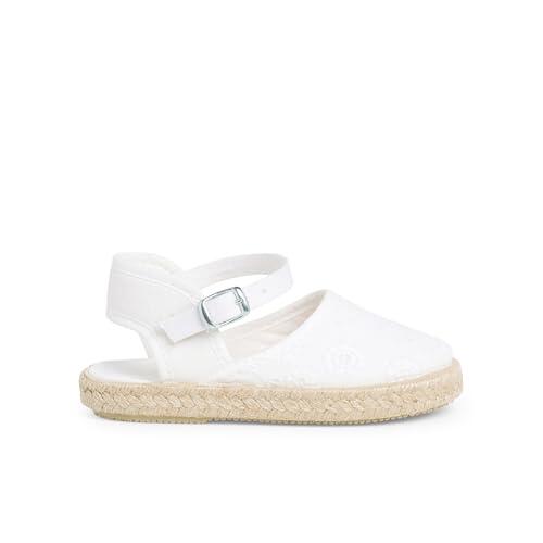 Pisamonas Alpargatas para Niñas con Hebilla Talla 20 Color Blanco