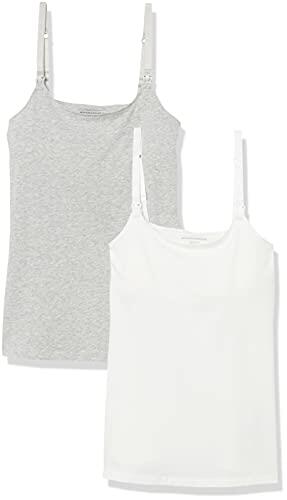Amazon Essentials Camisola de Maternidad para Mujer, 2 Unidades, Color Gris Claro Jaspeado, Talla S