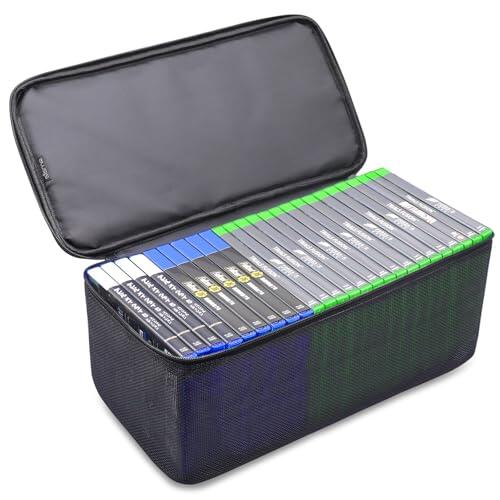 sisma Estuche para organizar 23-27 Discos de Juego Bolsa de Viaje Compatible con Juegos Xbox PS5 PS4
