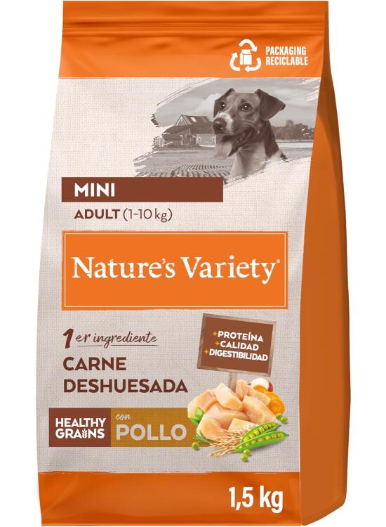Nature's Variety Healthy Grains Pienso para Perros Adultos con Mini con Pollo - 1,5kg