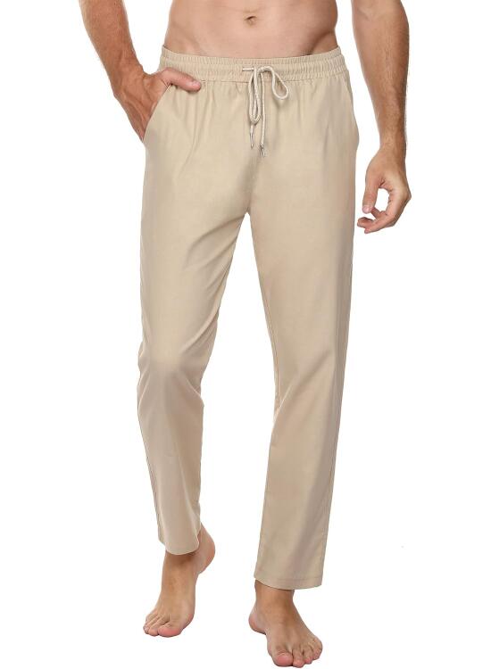 Sykooria Pantalones Hombre Casuales Algodón Pantalon Chandal Hombre Largo con Ajustable Cordón Pantalones Deportivos Hombres Cintura Elástica con Bolsillos