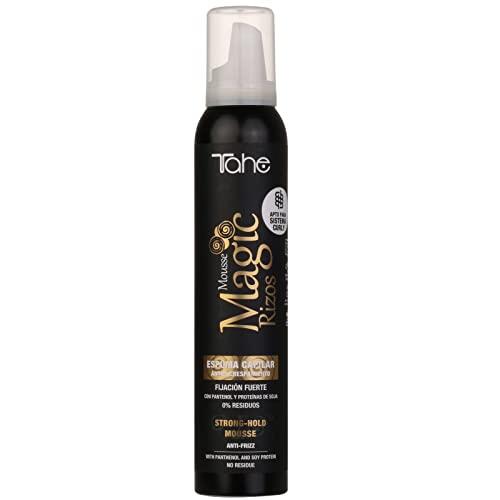 Tahe Magic Rizos Espuma de fijación fuerte y flexible antiencrespamiento para todo tipo de cabellos, 200 ml