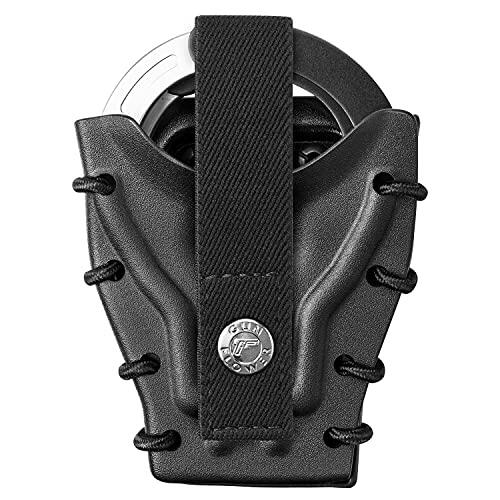 Kydex - Funda para esposas ASP y con bisagras y cadena, clip Molle/cinturón disponible, soporte para puños, correa extraíble y retención ajustable, para cinturón de trabajo de 1.5 a 2.25 pulgadas