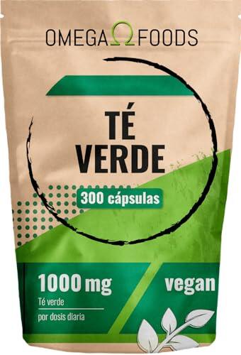 Cápsulas de té verde – 300 cápsulas de extracto de té verde altamente dosificado – 1 000 mg por dosis diaria – Extracto de téverde