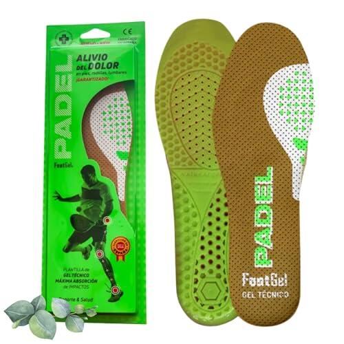 Footgel - Plantillas Padel | Plantillas Gel Deportivas Hombre/Mujer Transpirables, Cómodas | Estabilizadoras, Previenen Lesiones, Dolores en Pies, Rodillas y Lumbares | Tallas 35 a 38