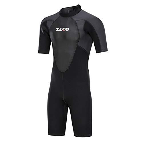 Trajes de Neopreno de 3 mm para Hombres, de Neopreno Premium con Cremallera Trasera, Trajes de Buceo Cortos para Surf, Snorkel, piragüismo, Pesca submarina, Piel de Buceo(Negro XS)