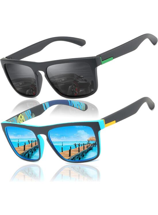 LEDING&BEST Gafas de sol polarizadas Hombre Mujere/verano Aire libre Deportes Golf Ciclismo Pesca Senderismo 100% Protección UV400 Gafas para Conducción