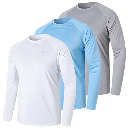 ZENGVEE 3 Piezas Camiseta Hombres Mangas Cortas Rash Guard de Protección UPF 50＋Secado Rápido Deportes Acuáticos Surf Natación Verano