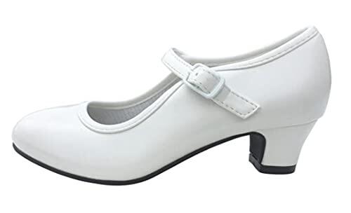 Dysmad Costumizate! Zapatos de Baile Flamenco con Diferentes Tallas Desde niña a Mujer. Precioso Color Blanco Talla 26