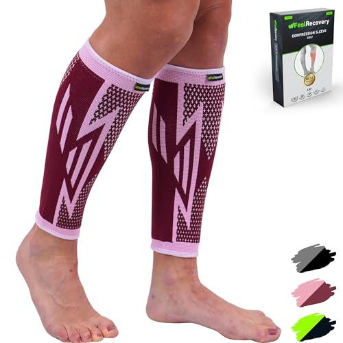Feel Recovery 2 Pantorrilleras de Compresión Hombre/Mujer - Gemeleras Compresivas para Running - Perneras Deportivas Elásticas para Dolores Musculares - Transpirable y Antideslizante