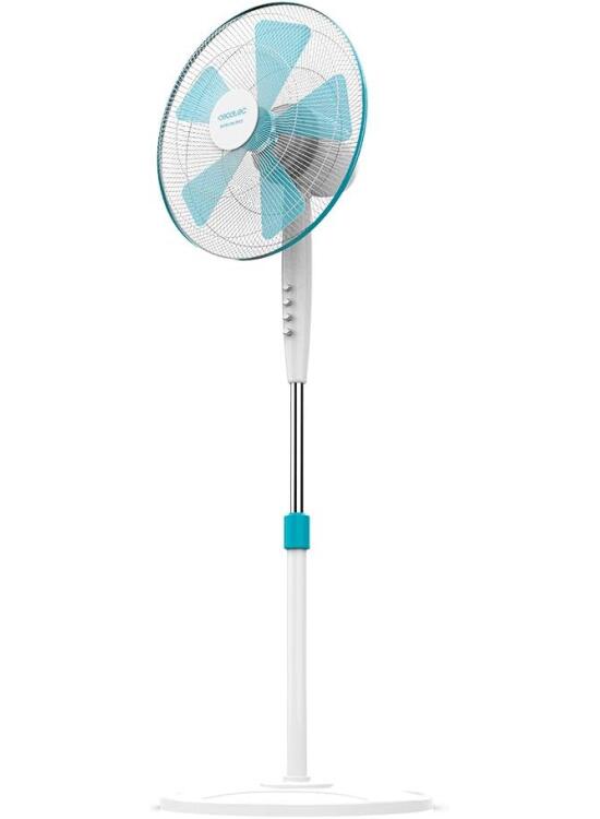 Cecotec Ventilador de Pie EnergySilence 500. 40 W, 5 Aspas de 40 cm de diámetro, Oscilante, 3 Velocidades, Altura Ajustable de 110 a 130 cm, Motor de Cobre, Diseño en Blanco
