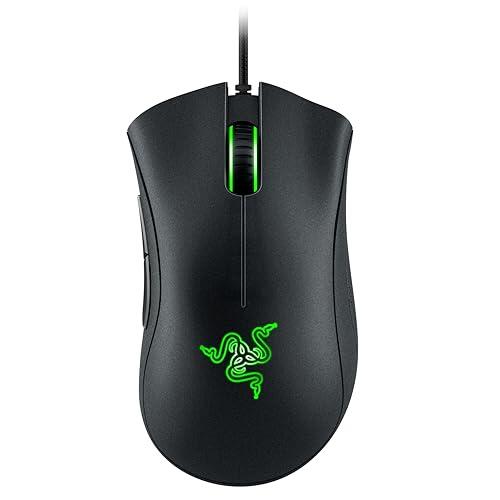 Razer DeathAdder Essential - Ratón Gaming con sensor óptico, 6400 DPI (5 botones programables, interruptores mecánicos, agarres laterales de goma), Negro