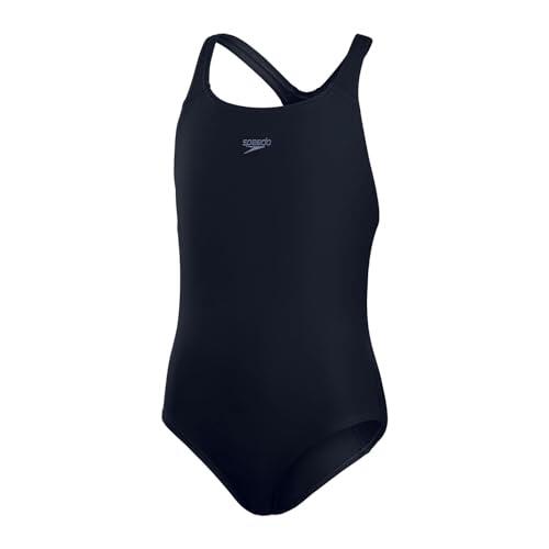 Speedo Niña Bañador Eco Endurance+ Medalist | Resistente al Cloro | Tejido Reciclado | Ajuste cómodo | Clases de natación | Nadar en Vacaciones True Navy 13-14