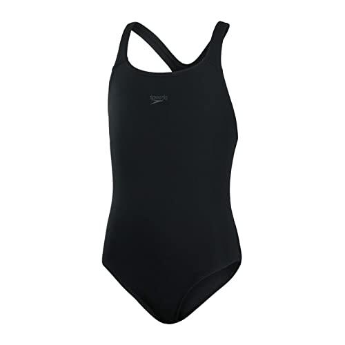Speedo Niña Bañador Eco Endurance+ Medalist | Resistente al Cloro | Tejido Reciclado | Ajuste cómodo | Clases de natación | Nadar en Vacaciones Black 15-16
