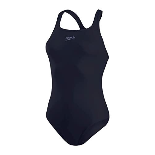 Speedo Mujer Bañador Eco Endurance+ Medalist | Corte Deportivo | Diseño clásico | Tejido Reciclado | Resistente al Cloro | Más flexibilidad True Navy 32