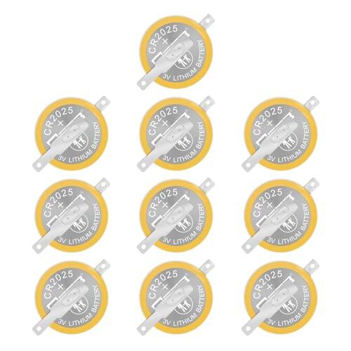 EEMB 10 Batería Pack CR2025 Batería de Litio de 3v Batería de Monedas de Botón 2025 Soldadura de Baterías de Cartuchos de Gameboy, Batería de Litio GBC CR2025 3V de Color, La Pieza De Soldadura