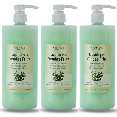 KEFUS Líquido Vendas Frías 3000 ml | Tratamiento Corporal Reafirmante y Anticelulítico | Efecto Frío Drenante | Uso Profesional Estética