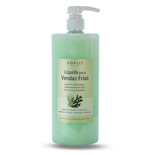 KEFUS Líquido Vendas Frías 1000 ml | Tratamiento Corporal Reafirmante y Anticelulítico | Efecto Frío Drenante | Uso Profesional Estética