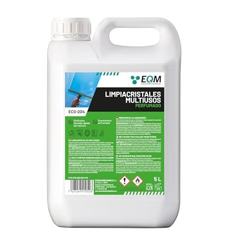 EQM - ECO-204 - Limpiacristales Multiusos Profesional - 5L - Limpieza Rápida, Sin Rastros Ni Marcas - Aroma Fresco y Envolvente