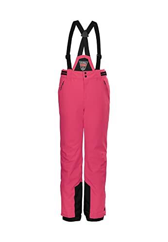killtec Niñas Ksw 77 Grls Ski Pnts-Esquís Pantalones funcionales de esquí con Peto Desmontable KSW 77 GRLS SKI PNTS, Neon Pink, 152, 37258-000