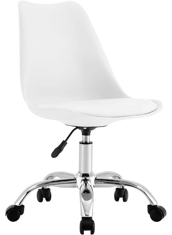 Silla de Escritorio Ergonómica con Ruedas Modelo Eyre de 7house | Silla Nórdica Acolchada Giratoria Moderna Altura Ajustable | Silla de Escritorio de Oficina Estudio Dormitorio 97x47x58cm