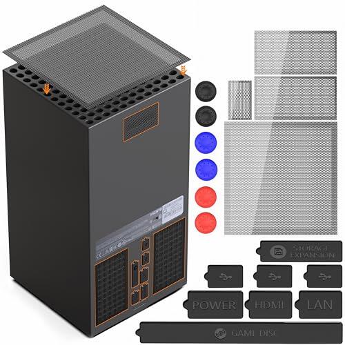 Cubierta antipolvo para consola de juegos Xbox Series X, 8 tapones antipolvo de silicona y 4 filtros de polvo de PVC, protector de polvo, funda a prueba de polvo para Xbox Series X, accesorios con 6