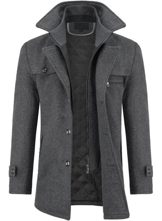 Allthemen abrigo de invierno para hombre, abrigo corto abrigo de lana cálido chaqueta de invierno de negocios