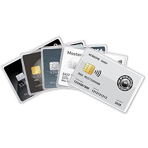 5 Fundas Transparentes para Tarjetas de identificación, Tarjetas bancarias, Tarjetas de crédito, Tarjetas de conducción, Licencia de Conducir, Funda Protectora Transparente, Transparente, Unisex,