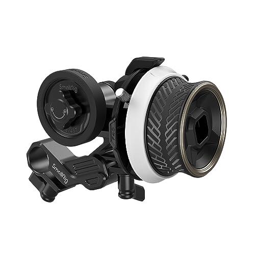 SMALLRIG Seguimiento de Foco Mini con Topes A/B y Abrazadera para Varillas de 15mm, Anillo de Engranaje para Lentes de hasta 114mm, para DSLR y Mirrorless - 3010D