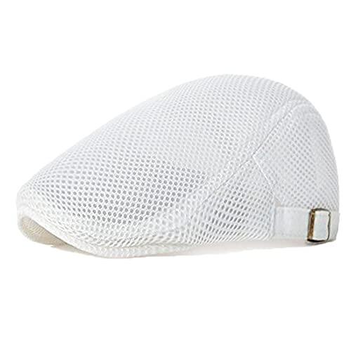 YAMEE Boinas Hombre Gorros Transpirables De Malla,Gorras de Hombre Planas Verano Clásico,Sombrero Hombre de Verano,Gorra de Vendedor de periódicos Casual(Circunferencia de la Cabeza 56-60cm)