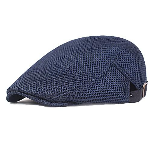 YAMEE Boinas Hombre Gorros Transpirables De Malla,Gorras de Hombre Planas Verano Clásico,Sombrero Hombre de Verano,Gorra de Vendedor de periódicos Casual(Circunferencia de la Cabeza 56-60cm)