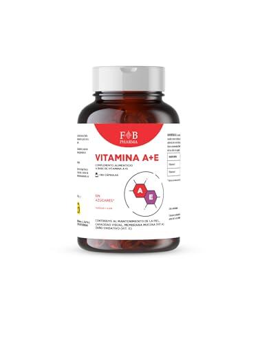 FB PHARMA - Suplemento de VITAMINA A 1000mcg + VITAMINA E 47mg - 180 perlas en SOFT GEL - para el mantenimiento de la VISTA, PIEL, CABELLO normales - Fórmula estudiada en Italia