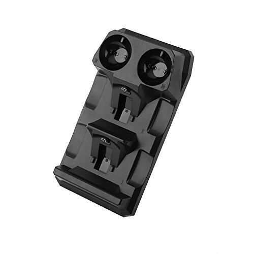 Sxhlseller Base de Carga para PS Move Controller 4 en 1 Cargador Rápido Soporte de Estación de Carga para PS Move/PS4 Controller