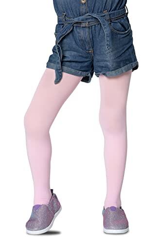 LORES Medias lisas para niñas y niños, para ballet, baile, escuela, 40 denier, opacas, fabricadas en Italia, rosa., 5-6 años