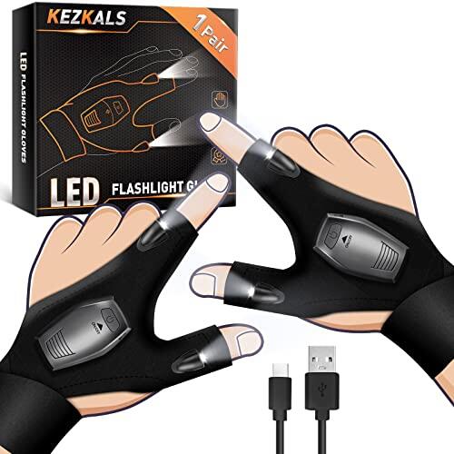 KEZKALS Regalo para Hombre Mujer, Guantes Con Luz LED, Ideas Regalo Hombre Mujer Original, Regalo dia del Padre Madre, Regalo San Valentín Hombre, Regalo Hombre Navidad