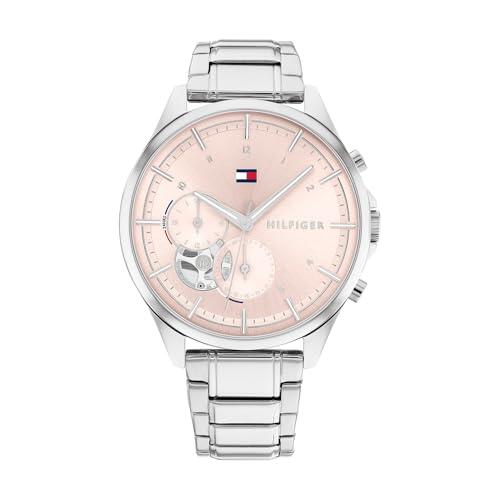 Tommy Hilfiger Reloj Analógico de Cuarzo Multifunción para Mujer con Correa de Acero Inoxidable Plateada - 1782414
