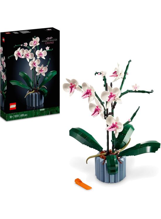 LEGO Botanicals Orchid - Artificial Plant Set for Adults Incl. Faux Flowers and a Buildable Vase - Home Office Decor - Gift Idea for Women and Men - 10311