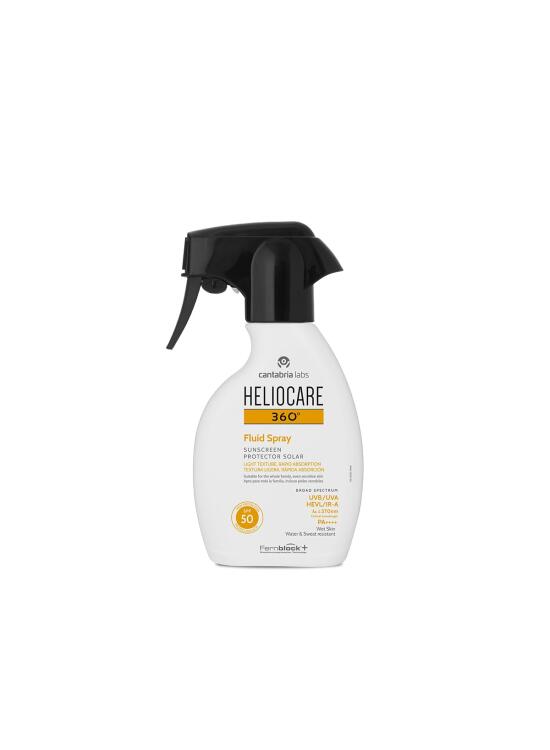 Cantabria Labs Heliocare 360º Fluid Spray SPF 50+, 250 ML- Alta fotoprotección para toda la familia 250 ML