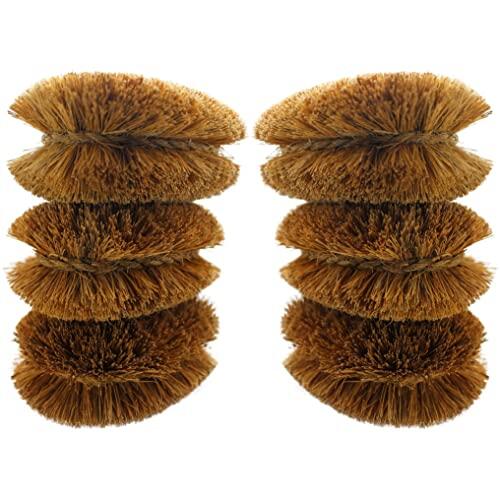 SKARBY Paquete de 6 cepillos para Verduras Tawashi, Estropajo de Fibra de Coco Natural, diseño japonés, Ideal para Frutas, Verduras, Limpieza de Hierro Fundido y Uso doméstico con Lazo para Colgar de