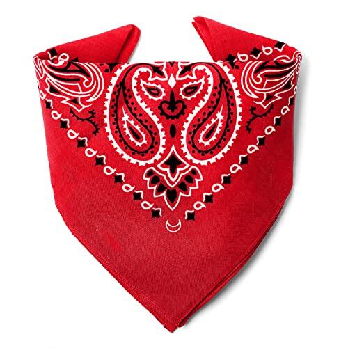 Karl Loven EL BANDANA - Estampado Paisley - 100% Algodón - Máximo grosor - 20 Colores Exclusivos - Rojo (Modelo Mandala)