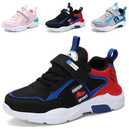 Mitudidi Zapatillas de Deporte Niños 28 Negro Zapatillas Gimnasia Niña Running Trainers Antideslizantes para Uso Diario y Deportes al Aire Libre