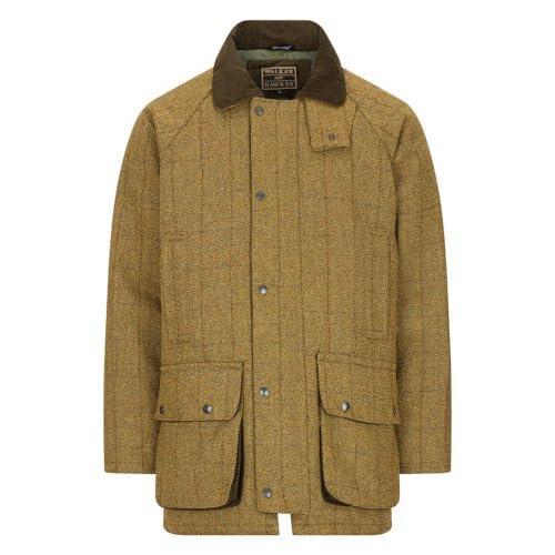 Walker and Hawkes - Barlaston - Chaqueta de Tweed para Hombre - Abrigo Inspirado en la hípica y la Caza - Salvia Claro - XL