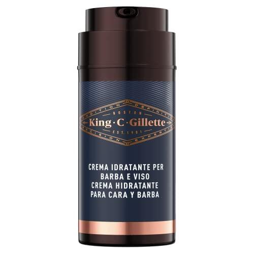 King C. Gillette - Crema hidratante facial para hombre y barba, cuidado de barba, con vitamina B, 1 paquete de 100 ml, ideal para barba de hombre, idea de regalo para hombre