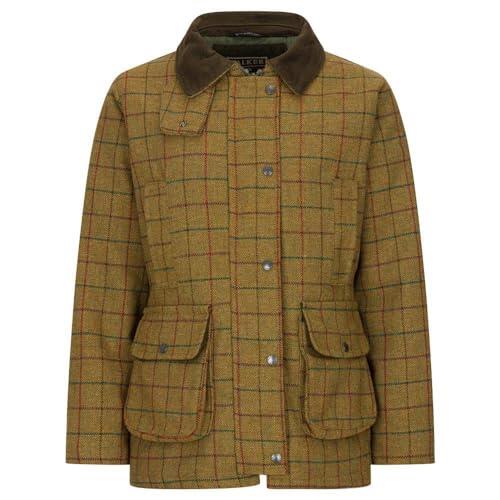 Walker and Hawkes - Hazelwood - Chaqueta de Tweed para Mujer - Abrigo Inspirado en la hípica y la Caza - Tweed Beige - EU 36 (UK 8)