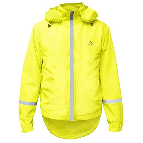 Rainrider - Chubasquero para bicicleta (para hombre y mujer), color neón, talla M, reflectante, impermeable, cortavientos y transpirable, para correr, senderismo