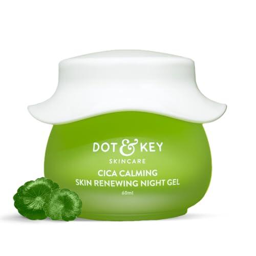 Dot & Key Cica - Gel de noche calmante y renovador de la piel, 60 ml, gel calmante para pieles grasas y propensas al acné, reduce el enrojecimiento, equilibra el aceite y promueve una tez más clara