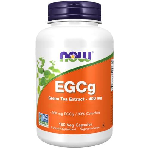 Now Foods, EGCg, Extracto de Té Verde, 400mg, 180 Cápsulas veganas, Probado en Laboratorio, Sin Gluten, Sin Soja, Vegetariano