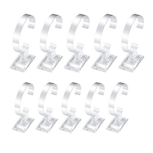 10 Piezas Expositor Relojes, Soportes para Relojes, Transparentes Pulsera Reloj Soporte Exhibicion, Organizador de Relojes Plastico, Porta Relojes para Exhibicion Relojes Pulsera Joya Tiendas